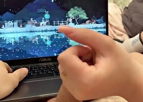 Marshmallow Sweet Jerks Stepbros Big Cock in Long Handjob