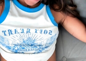 Small titted brunette amateur anal nailed at home