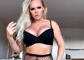Busty blonde mature solo masturbation for webcam