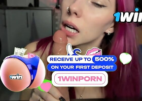 Busty Redhead Lesbians Suck Dildos and Fuck Each Other