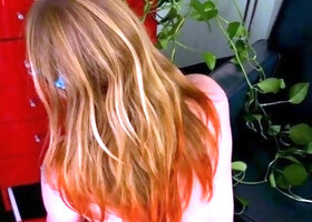 Cute redhead enjoys foot fetish