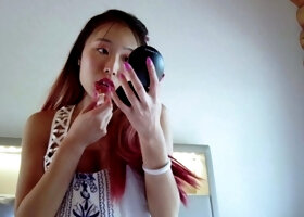 Cute brunette teen ho Natalie Monroe facialed by big cock
