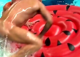 Total hookup in the pool, lots of sex with several well-endowed men.