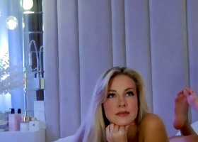 Small titted Briana toying herself poolside